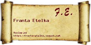 Franta Etelka névjegykártya